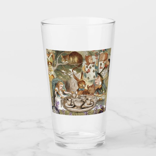 Verre Alice Adventures in Wonderland Mad Tea Party (Devant)