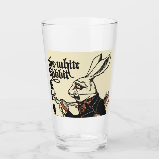 Verre Alice Lapin Blanc Classique Wonderland  (Devant)