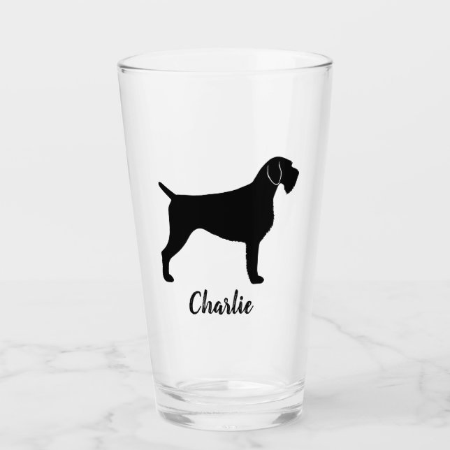 Verre Allemand À poils durs Pointer Chien Silhouette per (Devant)