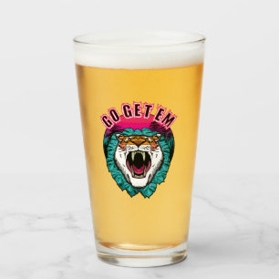 Verre Allez les obtenir - Tiger Face Design graphique