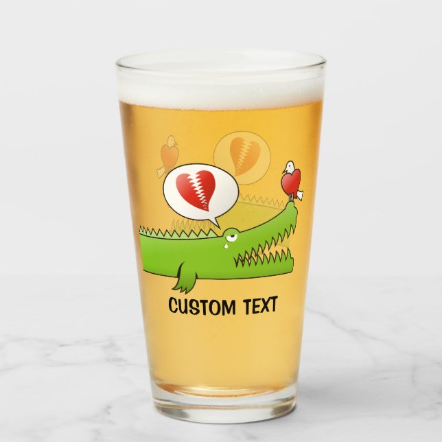 Verre Alligator en amour (Devant (rempli))
