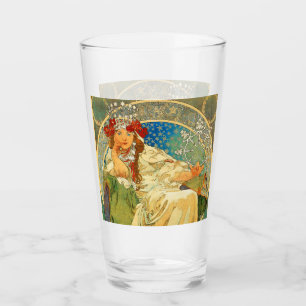 Verre Alphonse Mucha Art Nouveau Princesse Hyacinth