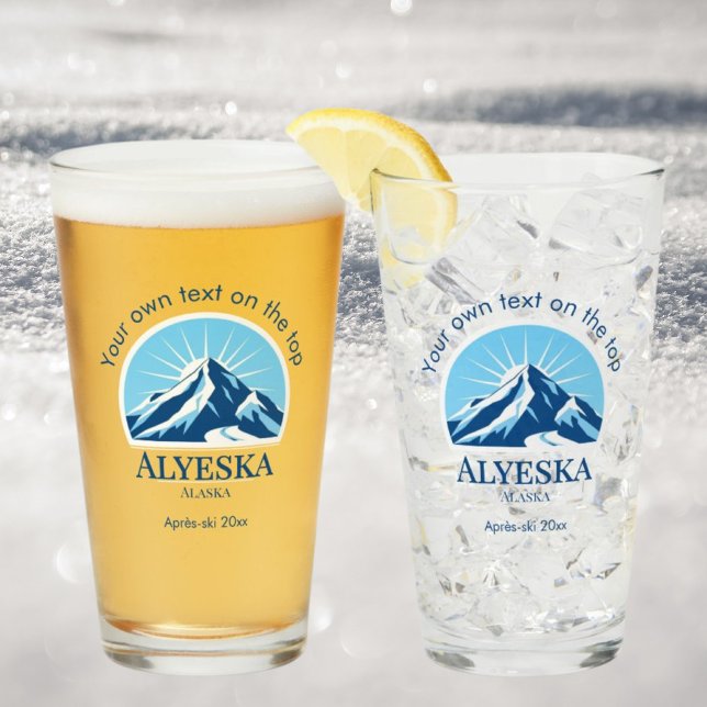 Verre Alyeska Alaska ski resort drinks beer (Créateur téléchargé)