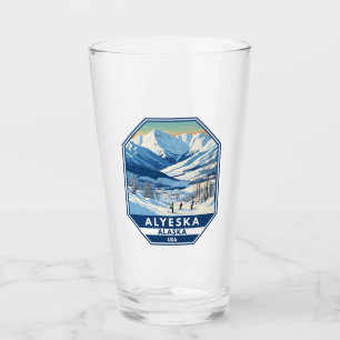 Verre Alyeska Alaska Winter Travel Art Vintage
