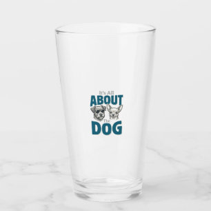 Verre Amateur de chien drôle Gravure vintage Graphique_1
