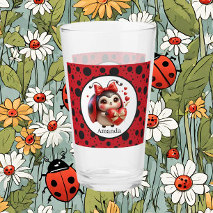 Verre Amateurs de coccinelle mignonne ajouter un nom