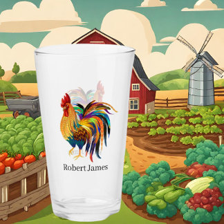 Verre Amateurs de coq de la campagne Cute