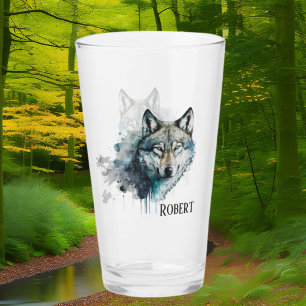 Verre Amateurs de loups cool ajouter un nom