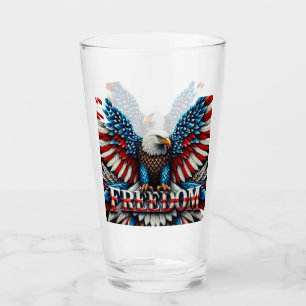 Verre American Bald Eagle Patriotique USA Drapeau Libert