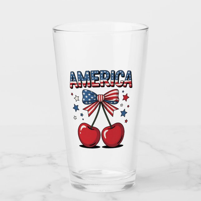 Verre American Coquette Bow Cherche esthétique USA Drape (Devant)