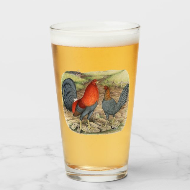 Verre American Game Blue Reds (Devant (rempli))