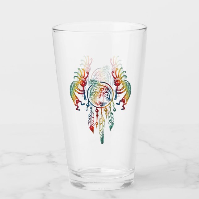 Verre Amérindien Kokopelli Whale Dreamcatcher 1 (Devant)