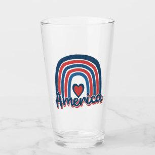 Verre Amérique 4 juillet Fête Rainbow USA