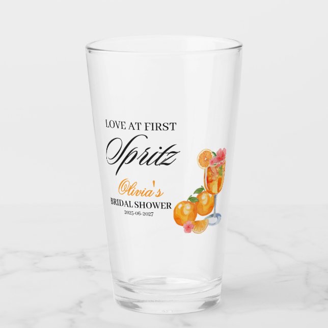 Verre Amour au premier Spritz Fête de douche de mariage (Devant)