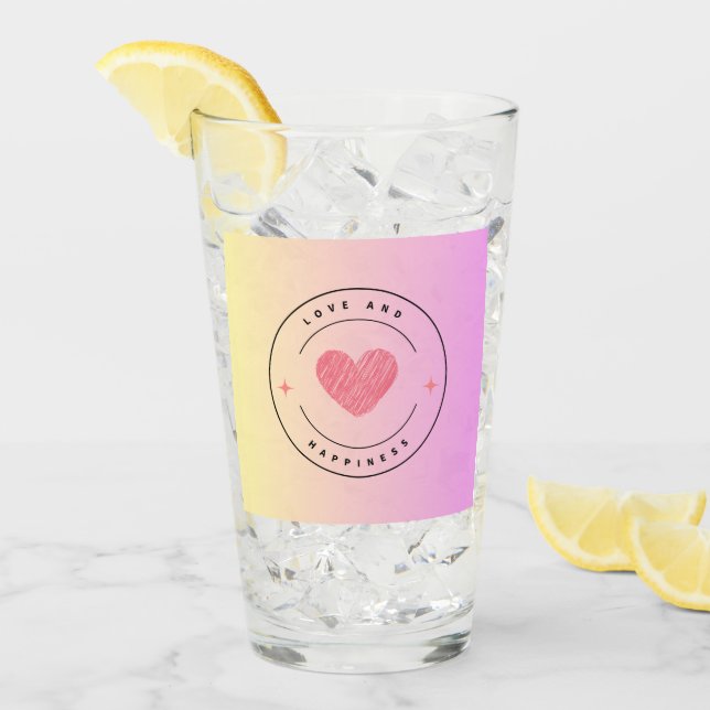 Verre Amour & Bonheur Mug (Devant glace)