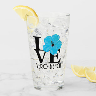 Verre AMOUR Vero Beach Hibiscus Bleu