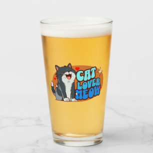 Verre Amoureux des chats Miaou - chat bleu
