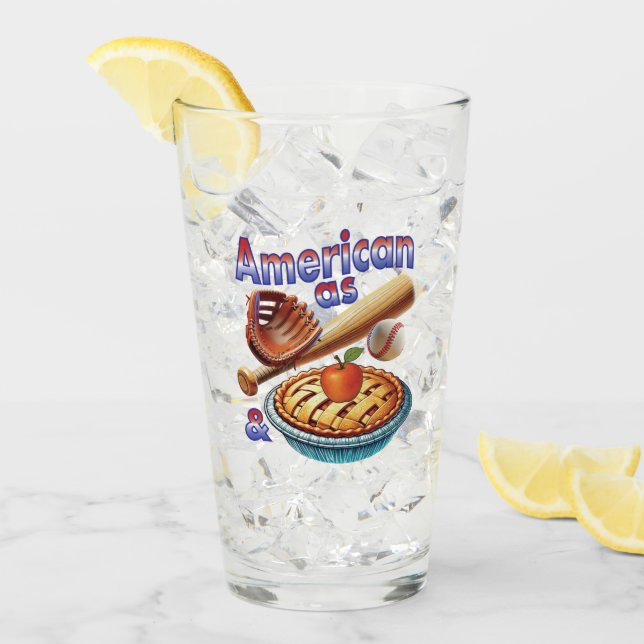 Verre Amusant américain comme Baseball & Pomme Pie (Devant glace)