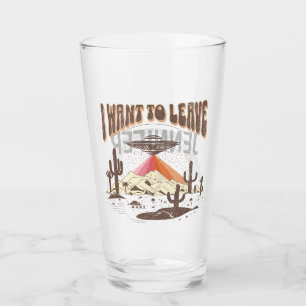 Verre Amusant "Je veux partir" conception de vaisseau sp