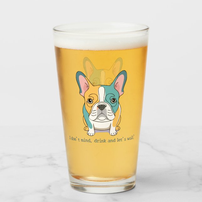 Verre Amusement Bouledogue Français  (Devant (rempli))