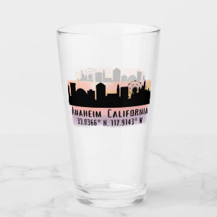 Verre Anaheim Skyline Latitude et Longitude Pint Glass