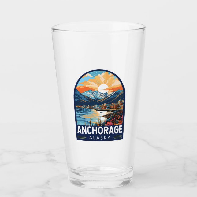 Verre Anchorage Alaska Travel Art Emblem (Devant)