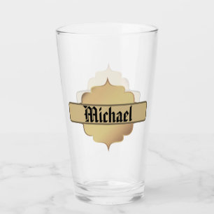 Verre Ancien Étiquette Gold avec Monogramme