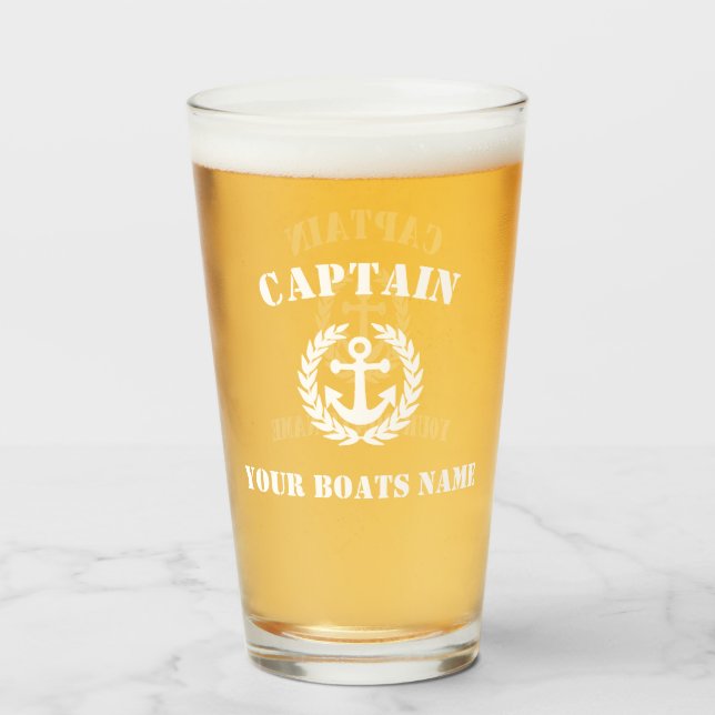 Verre Ancre et capitaine de bateau (Devant (rempli))