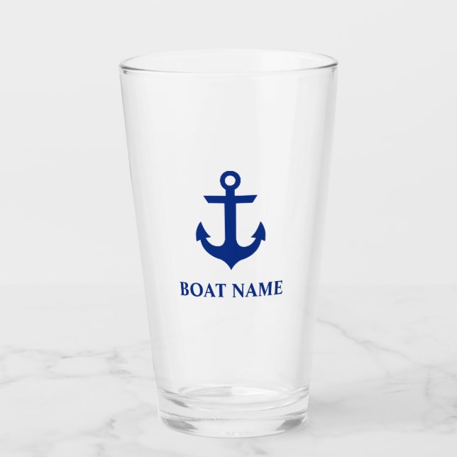 Verre Ancre nautique de nom de bateau (Devant)