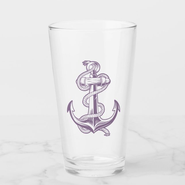 Verre Ancre nautique pinte (Lilas) (Devant)