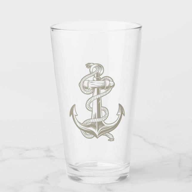 Verre Ancre nautique pinte (tan clair) (Devant)