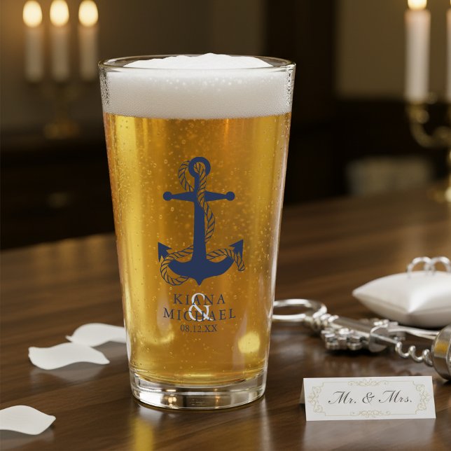 Verre Ancre Vague Bleue Mariage ID836 (Créateur téléchargé)