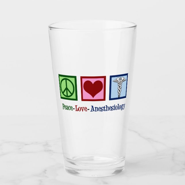 Verre Anesthésiologie Peace Love (Devant)