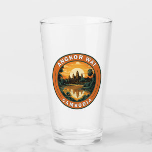 Verre Angkor Vat Cambodge - Badge d'Art Voyage