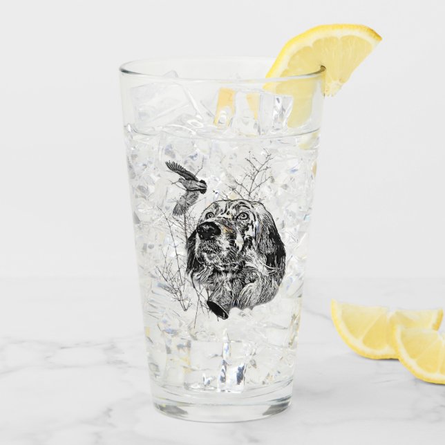 Verre Anglais Setter, chasse à la bécasse (Dos glace)