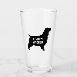 Verre Anglais Springer Spaniel Chien Silhouette Custom