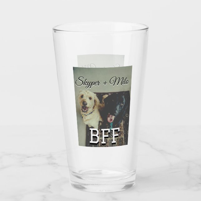 Verre Animaux de compagnie amis besties ajouter nom anim (Devant)