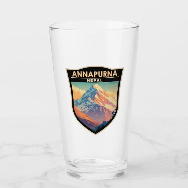 Verre Annapurna Nepal Travel Art Vintage (Devant)