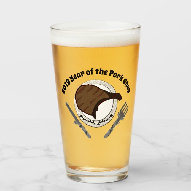 Verre Année 2019 de la côtelette de porc (Devant (rempli))