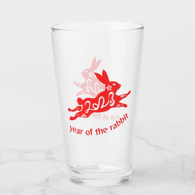 Verre Année du lapin chinois nouvelle année chine zodiac (Dos)