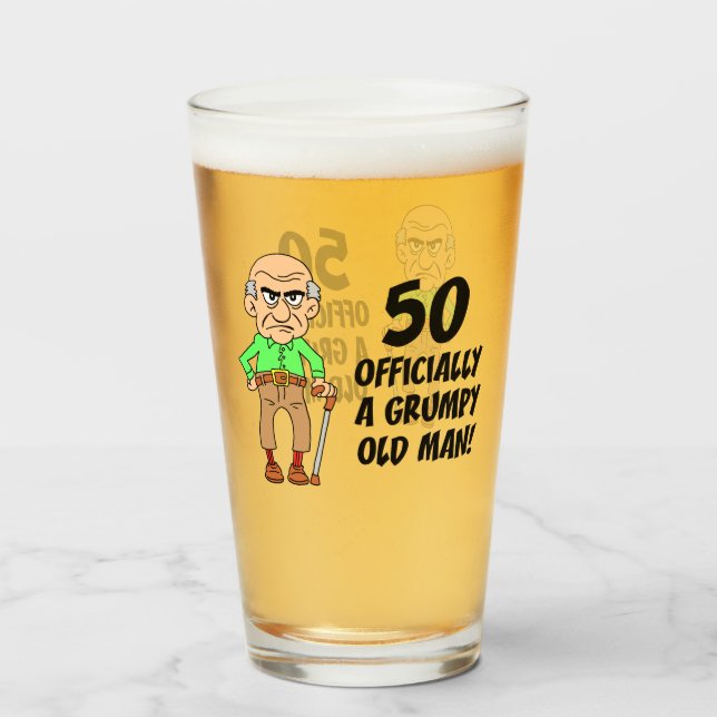 Verre Anniversaire Officiellement Grumpy Old Man (Devant (rempli))