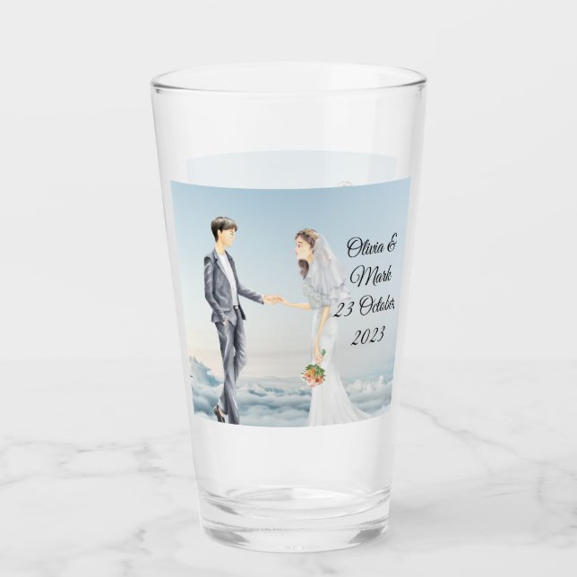 Verre Anniversaire personnalisé du Mariage et du Mariage (Devant)