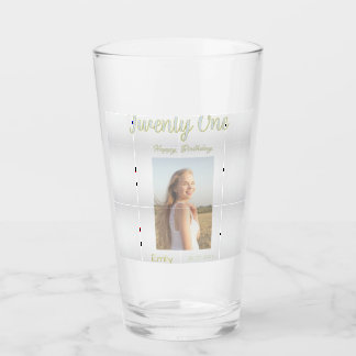 Verre anniversaire vingt et un ans photo ombre fille gri