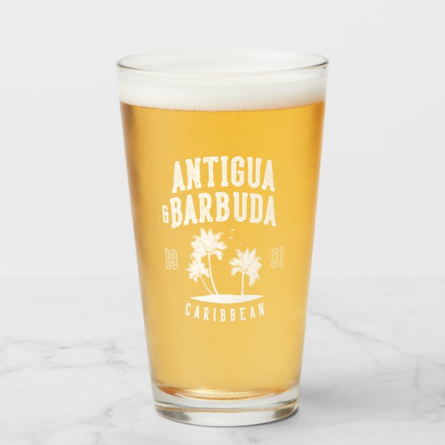 Verre Antigua & Barbuda Palmier des Caraïbes (Devant (rempli))