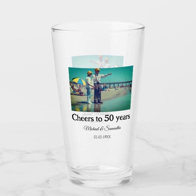 Verre applaudissements à 50 ans anniversaire ajouter nom (Devant)