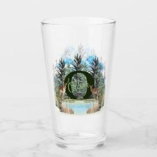 Verre Aquarelle Cerf Monogramme Personnalisé Lettre O