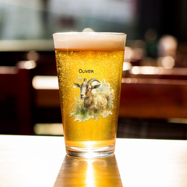 Verre Aquarelle Chèvre de ferme, sur mesure (Créateur téléchargé)