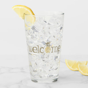 Verre Aquarelle de bienvenue à l'ananas mignonne