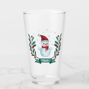 Verre Aquarelle de Noël Snowman Custom