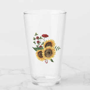 Verre Aquarelle estivale Fleur de tournesol